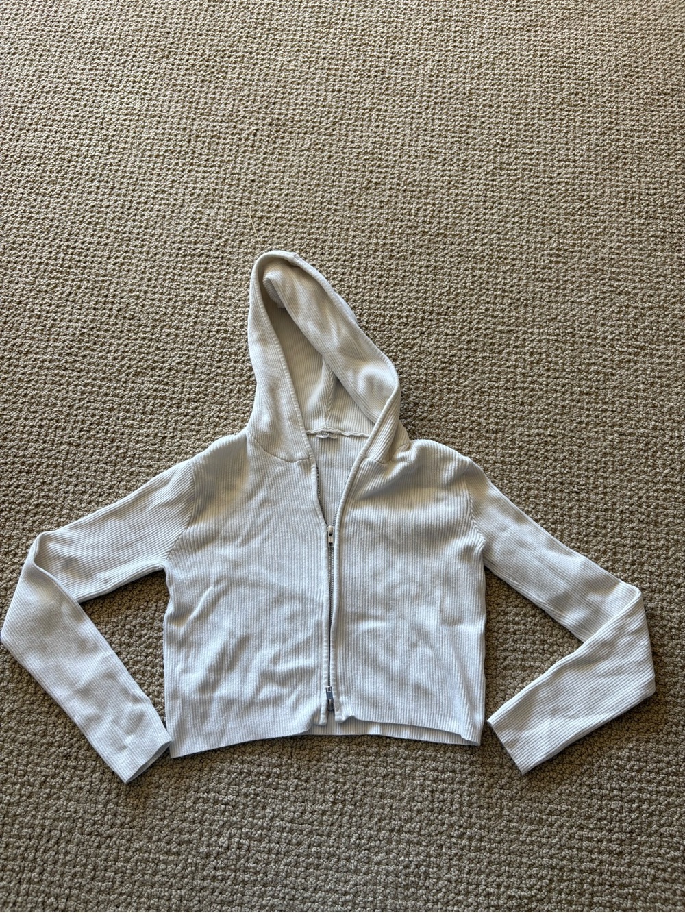 john galt Cropped Hooded Zip Jacket 🤍🕊️🐩